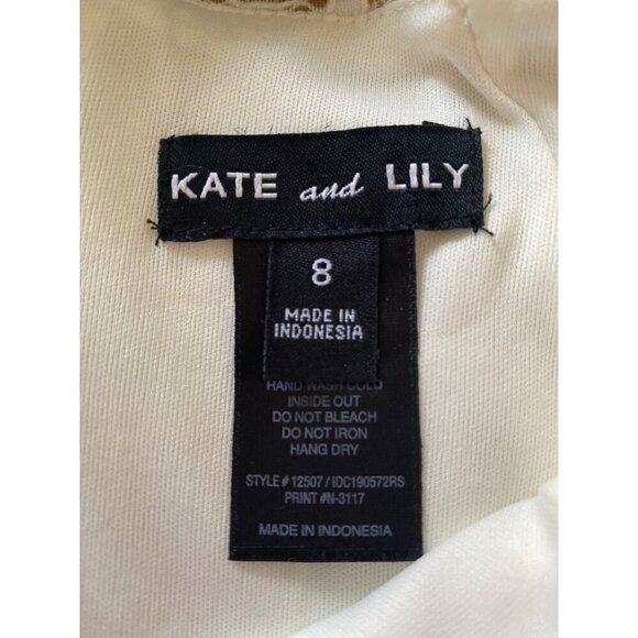 Kate & Lily Beige Lace Overlay Sheath Dress, Gold Chain Necklace Women's Size 8 - Picture 8 of 9